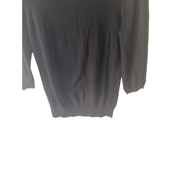 Halogen Size Medium Black Cotton Light Weight 3/4 Sleeve Top - Picture 3 of 8